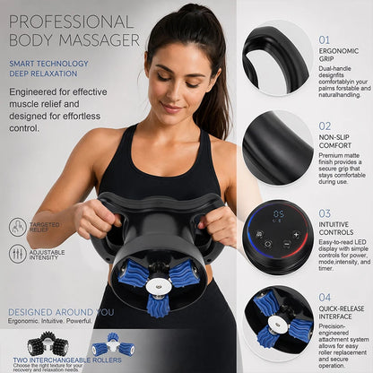 3D Rotating Body Massager with Adjustable Intensity Low Noise Operation for Full Body Relaxation & Shaping