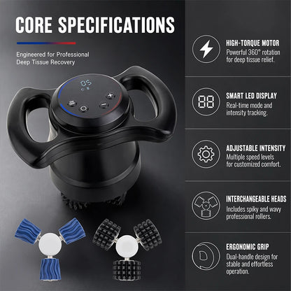 3D Rotating Body Massager with Adjustable Intensity Low Noise Operation for Full Body Relaxation & Shaping