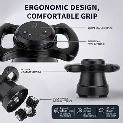 3D Rotating Body Massager with Adjustable Intensity Low Noise Operation for Full Body Relaxation & Shaping