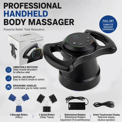 3D Rotating Body Massager with Adjustable Intensity Low Noise Operation for Full Body Relaxation & Shaping