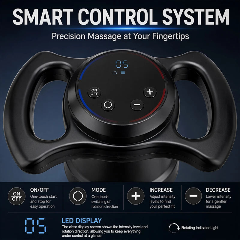3D Rotating Body Massager with Adjustable Intensity Low Noise Operation for Full Body Relaxation & Shaping